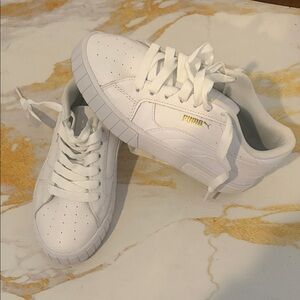 Puma White and Gold Women's Sneakers